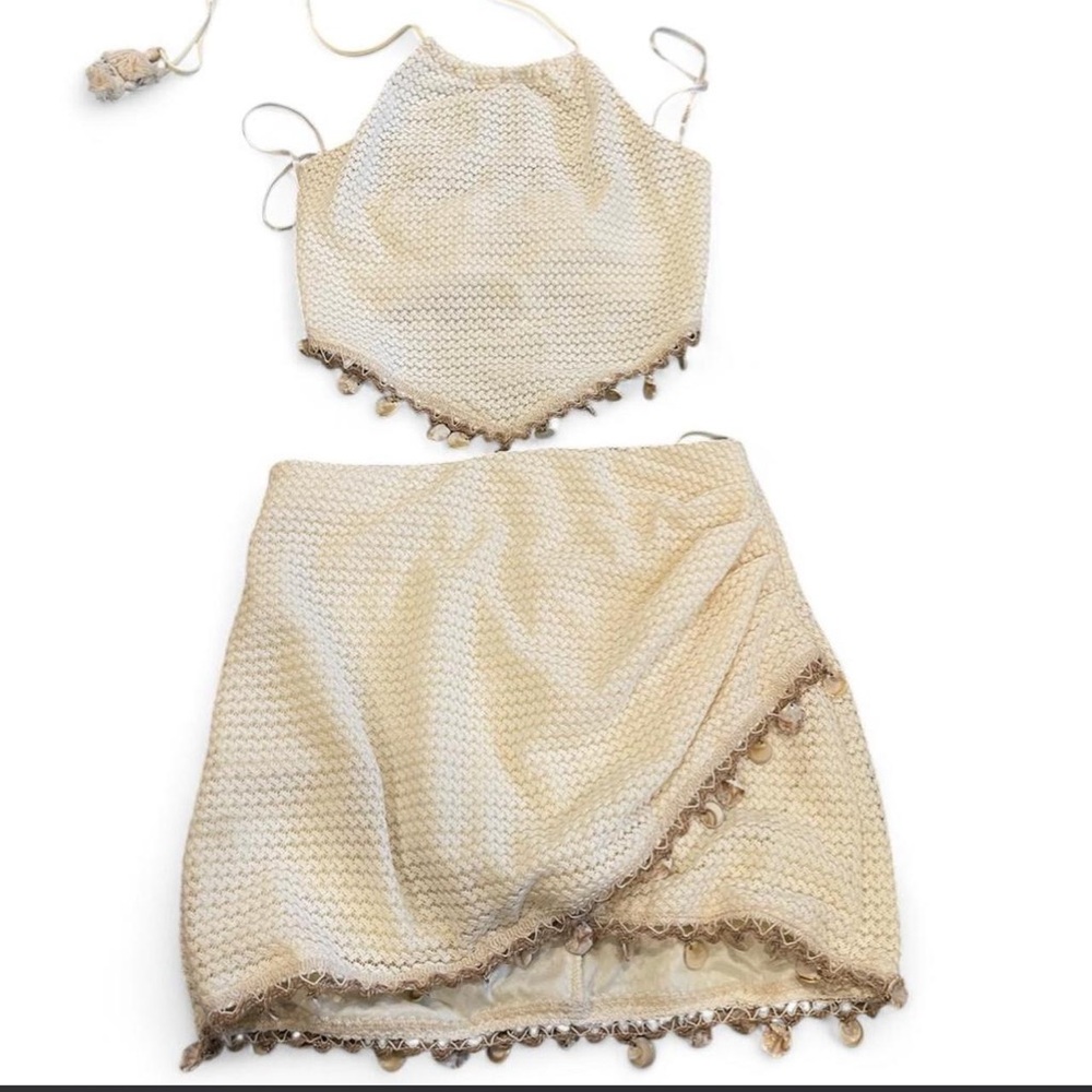 Cream Crochet Mini Skirt — Lightweight Boho Style